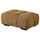  Coaster Furniture Camacho 503984 Rectangular Upholstered Tufted Ottoman - Amber IMAGE 3