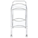  Coaster Furniture Shadix 910077 2-tier Rectangular Glass Shelf Metal Bar Cart - Chrome IMAGE 2