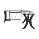  Coaster Furniture Monterey 800446 67-inch Glass Top L-Shape Computer Desk - Cappuccino IMAGE 5