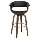  Coaster Furniture Zion 100205 Upholstered Swivel Bar Stool - Walnut and Black IMAGE 2