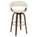  Coaster Furniture Zion 100206 Upholstered Swivel Bar Stool - Walnut and Ecru IMAGE 2