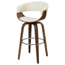  Coaster Furniture Zion 100206 Upholstered Swivel Bar Stool - Walnut and Ecru IMAGE 3