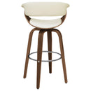  Coaster Furniture Zion 100206 Upholstered Swivel Bar Stool - Walnut and Ecru IMAGE 6