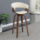  Coaster Furniture Zion 100206 Upholstered Swivel Bar Stool - Walnut and Ecru IMAGE 9