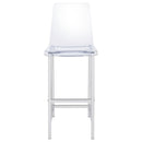  Coaster Furniture Juelia 100295 Clear Acrylic Bar Chair - Chrome (Set of 2) IMAGE 2