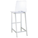  Coaster Furniture Juelia 100295 Clear Acrylic Bar Chair - Chrome (Set of 2) IMAGE 5