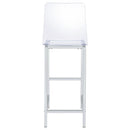  Coaster Furniture Juelia 100295 Clear Acrylic Bar Chair - Chrome (Set of 2) IMAGE 6