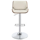  Coaster Furniture Folsom 130503 Upholstered Adjustable Bar Stool - Ecru and Chrome IMAGE 2