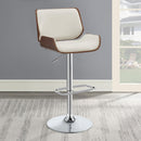  Coaster Furniture Folsom 130503 Upholstered Adjustable Bar Stool - Ecru and Chrome IMAGE 9