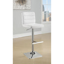  Coaster Furniture Bianca 120694 Upholstered Adjustable Bar Stool - White (Set of 2) IMAGE 6