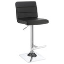  Coaster Furniture Bianca 120695 Upholstered Adjustable Bar Stool - Black (Set of 2) IMAGE 1
