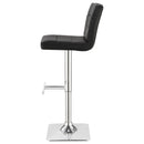  Coaster Furniture Bianca 120695 Upholstered Adjustable Bar Stool - Black (Set of 2) IMAGE 4