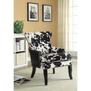  Coaster Furniture Trea 902169 Cowhide Print Upholstered Accent Chair - Black and White IMAGE 2