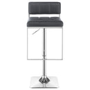  Coaster Furniture Alameda 100195 Adjustable Bar Stool - Chrome and Grey IMAGE 3