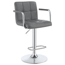  Coaster Furniture Palomar 121096 Adjustable Height Bar Stool - Grey and Chrome IMAGE 2