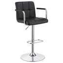  Coaster Furniture Palomar 121095 Adjustable Height Bar Stool - Black and Chrome IMAGE 1
