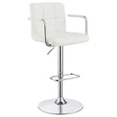  Coaster Furniture Palomar 121097 Adjustable Height Bar Stool - White and Chrome IMAGE 1