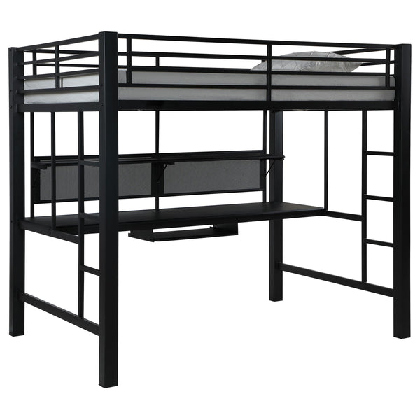  Coaster Furniture Avalon 460023 Full Workstation Loft Bed - Black IMAGE 1