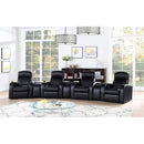  Coaster Furniture Cyrus 600002 Upholstered Home Theater Storage Wedge Console - Black IMAGE 5