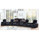  Coaster Furniture Cyrus 600002 Upholstered Home Theater Storage Wedge Console - Black IMAGE 6