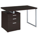  Coaster Furniture Brennan 800519 47-inch 3-Drawer Office Computer Desk - Cappuccino IMAGE 1