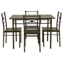  Coaster Furniture Anna 100033 5-piece Rectangular Dining Table Set - Dark Bronze IMAGE 1