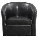  Coaster Furniture Turner 902098 Upholstered Barrel Back Swivel Chair - Dark Brown IMAGE 2