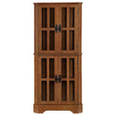  Coaster Furniture Coreosis 950185 4-door Wood Corner Curio Cabinet - Golden Brown IMAGE 2