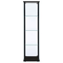  Coaster Furniture Cyclamen 950171 4-shelf Clear Glass Curio Display Cabinet - Black IMAGE 5