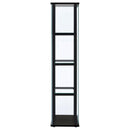  Coaster Furniture Cyclamen 950171 4-shelf Clear Glass Curio Display Cabinet - Black IMAGE 6