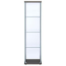  Coaster Furniture Bellatrix 950172 4-shelf Clear Glass Curio Cabinet - Cappuccino IMAGE 2