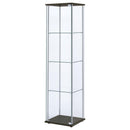  Coaster Furniture Bellatrix 950172 4-shelf Clear Glass Curio Cabinet - Cappuccino IMAGE 3