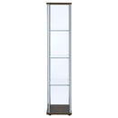  Coaster Furniture Bellatrix 950172 4-shelf Clear Glass Curio Cabinet - Cappuccino IMAGE 4