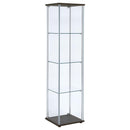  Coaster Furniture Bellatrix 950172 4-shelf Clear Glass Curio Cabinet - Cappuccino IMAGE 5