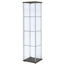  Coaster Furniture Bellatrix 950172 4-shelf Clear Glass Curio Cabinet - Cappuccino IMAGE 7