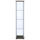 Coaster Furniture Bellatrix 950172 4-shelf Clear Glass Curio Cabinet - Cappuccino IMAGE 8