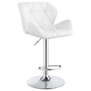  Coaster Furniture Berrington 100424 Upholstered Adjustable Bar Stool - White (Set of 2) IMAGE 1