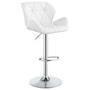  Coaster Furniture Berrington 100424 Upholstered Adjustable Bar Stool - White (Set of 2) IMAGE 2