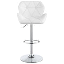  Coaster Furniture Berrington 100424 Upholstered Adjustable Bar Stool - White (Set of 2) IMAGE 3