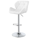  Coaster Furniture Berrington 100424 Upholstered Adjustable Bar Stool - White (Set of 2) IMAGE 4