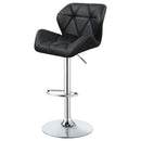  Coaster Furniture Berrington 100425 Upholstered Adjustable Bar Stool - Black (Set of 2) IMAGE 4
