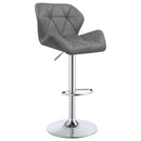  Coaster Furniture Berrington 100426 Upholstered Adjustable Bar Stool - Grey (Set of 2) IMAGE 2