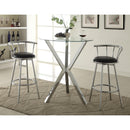 Coaster Furniture Denali 100186 Round 35-inch Glass Top Bistro Bar Table - Chrome IMAGE 3