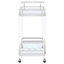  Coaster Furniture Jefferson 902589 2-tier Glass Shelf Acrylic Bar Cart - Chrome IMAGE 4