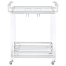  Coaster Furniture Jefferson 902589 2-tier Glass Shelf Acrylic Bar Cart - Chrome IMAGE 5