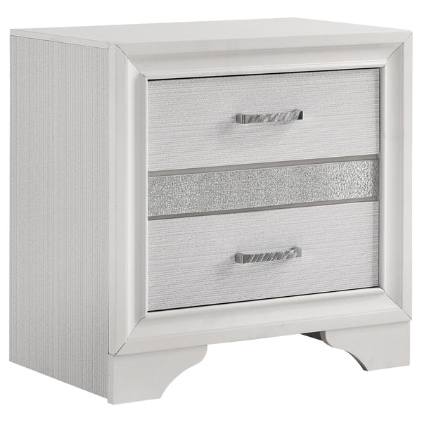  Coaster Furniture Miranda 205112 2-Drawer Nightstand - White IMAGE 1