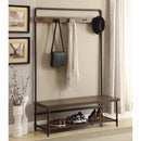  Coaster Furniture Alise 902921 5 Hook Coat Rack Hall Tree with Shoe Bench - Chestnut IMAGE 1