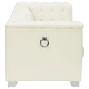  Coaster Furniture Chaviano 505392 Upholstered Track Arm Loveseat - Pearl White IMAGE 6