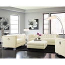  Coaster Furniture Chaviano 505392 Upholstered Track Arm Loveseat - Pearl White IMAGE 9