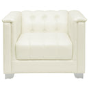 Coaster Furniture Chaviano 505393 Upholstered Track Arm Accent Chair - Pearl White IMAGE 2